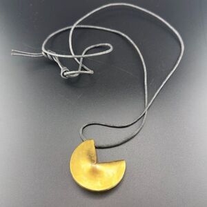 Metal Fortune Cookie gold tone Pendant Necklace